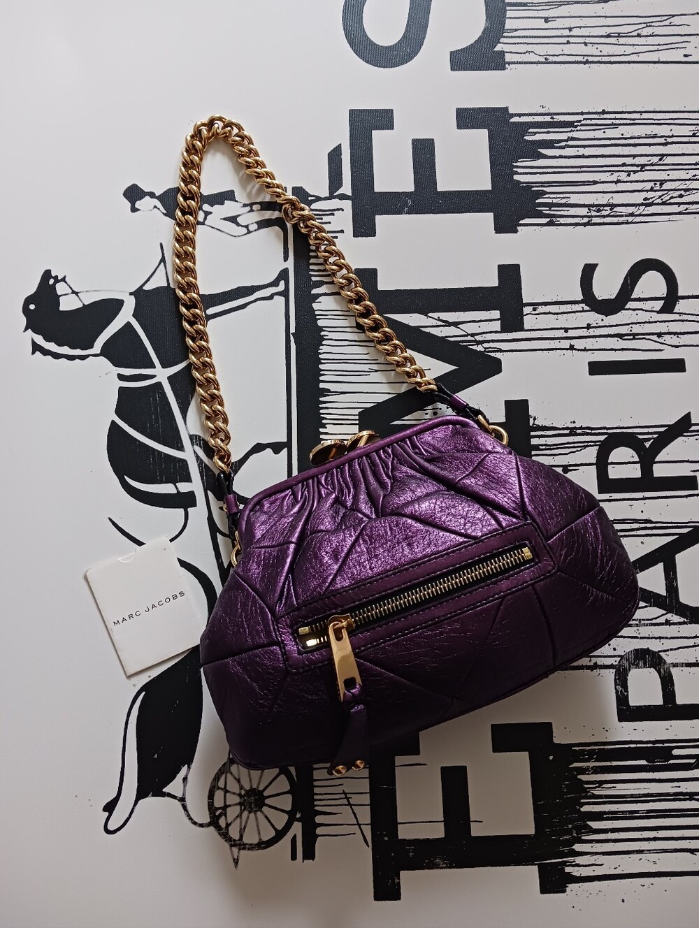 Marc Jacobs Vintage Purple Quilted Shoulder Bag